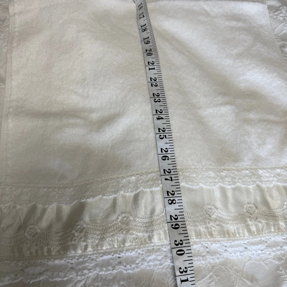 Avanti Set O 4 VTG Towels Ivory 70s 2 Bath 2 Hand 100% Cotton MCM Retro Feminine